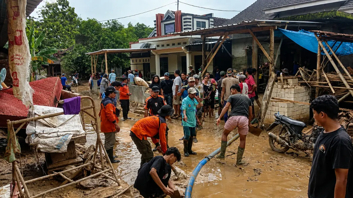 banjir merendam permukiman warga di pati