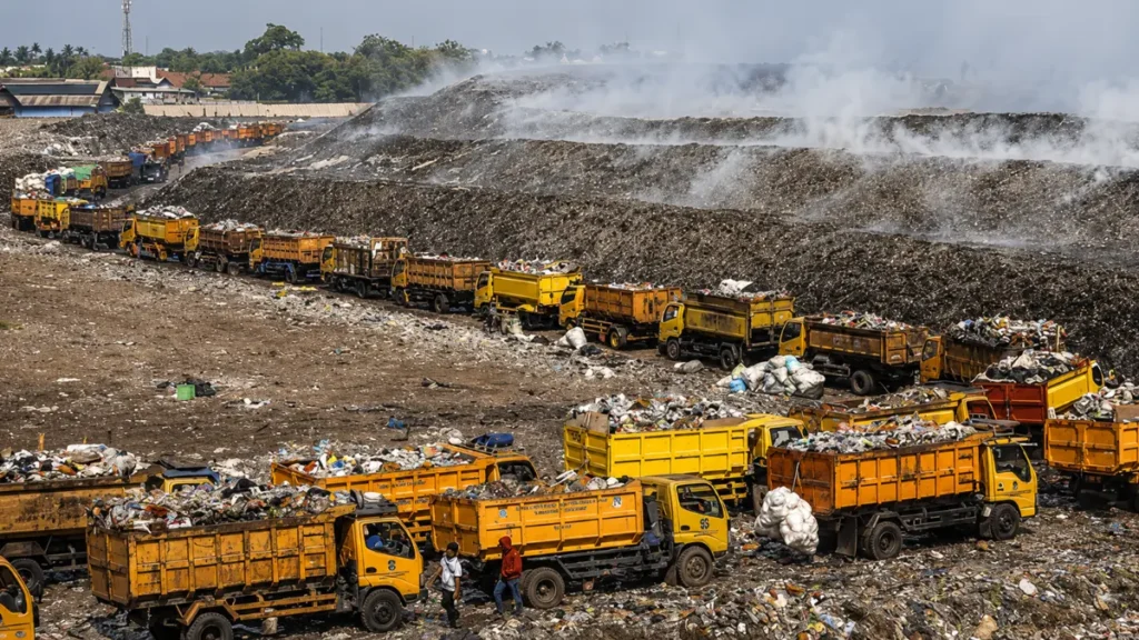 Kebakaran di area tempat pemrosesan akhir (TPA) saat musim kemarau