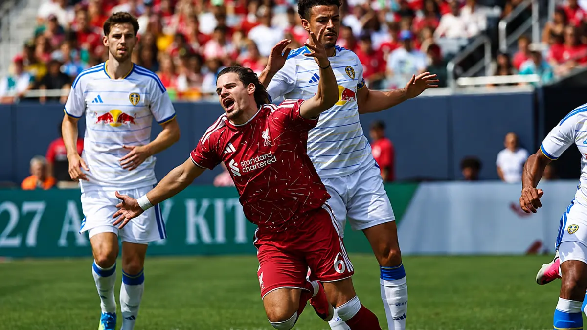 Pertandingan Liverpool melawan Leeds United pada laga pramusim di Soldier Field, Chicago.