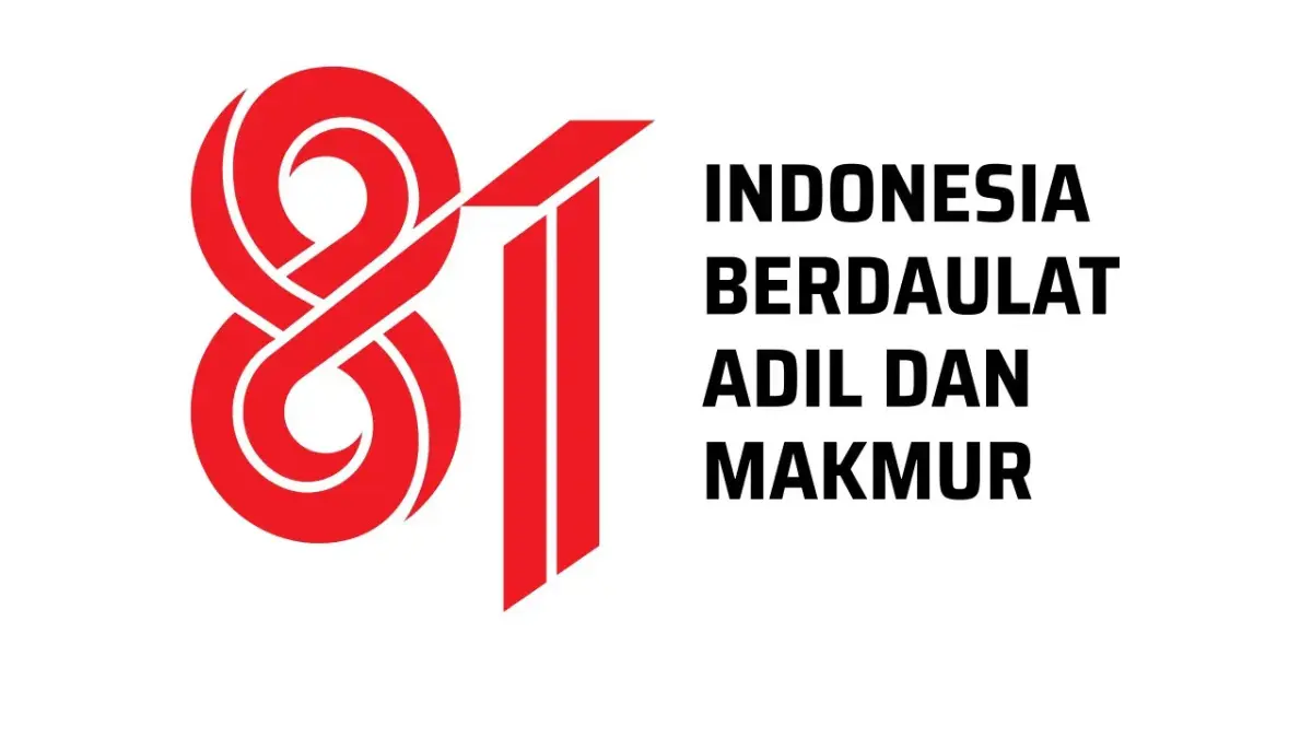 Logo dan slogan HUT RI ke-81 tahun 2026 Indonesia Berdaulat, Adil, dan Makmur.