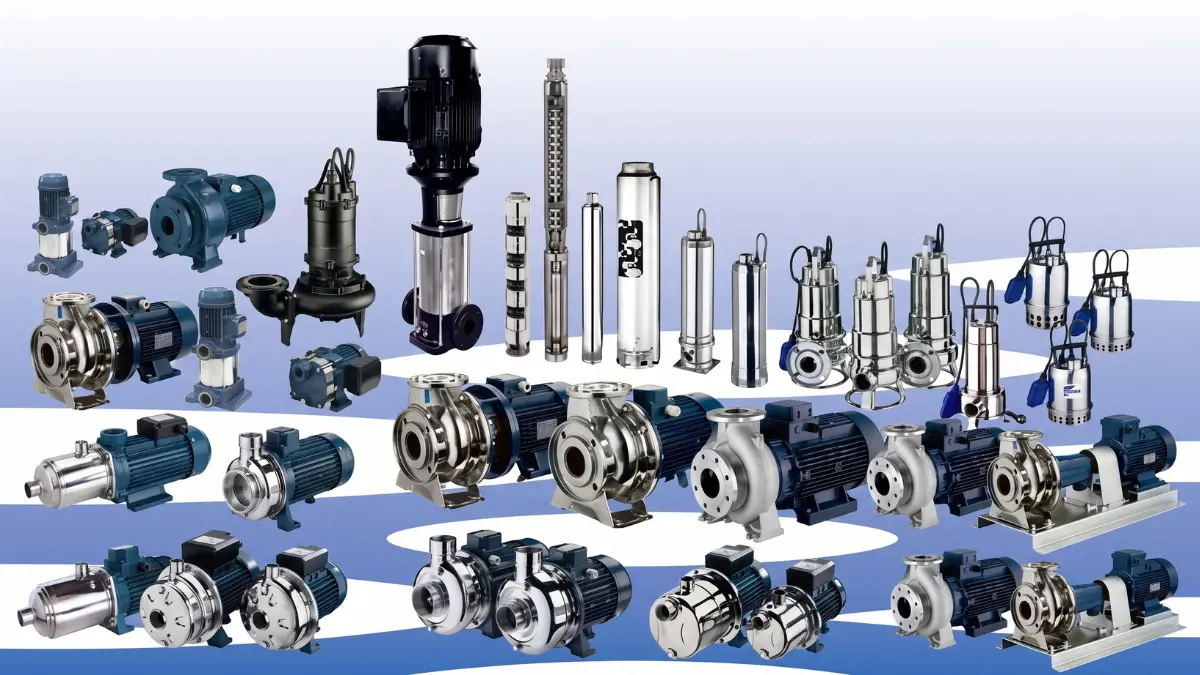 Jenis pompa EBARA End Suction, Vertical Multistage, Submersible Wastewater dan Deep Well Pump untuk berbagai aplikasi.