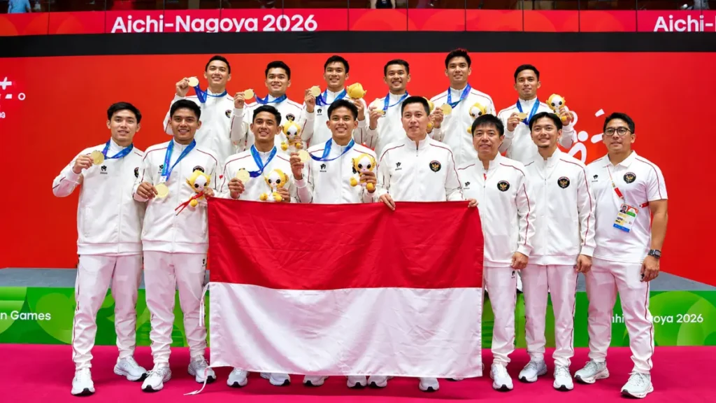 Tim bulu tangkis beregu putra Indonesia meraih medali emas Asian Games 2026 setelah mengalahkan China.