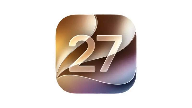 Logo iOS 27 sebagai sistem operasi terbaru Apple untuk perangkat iPhone.