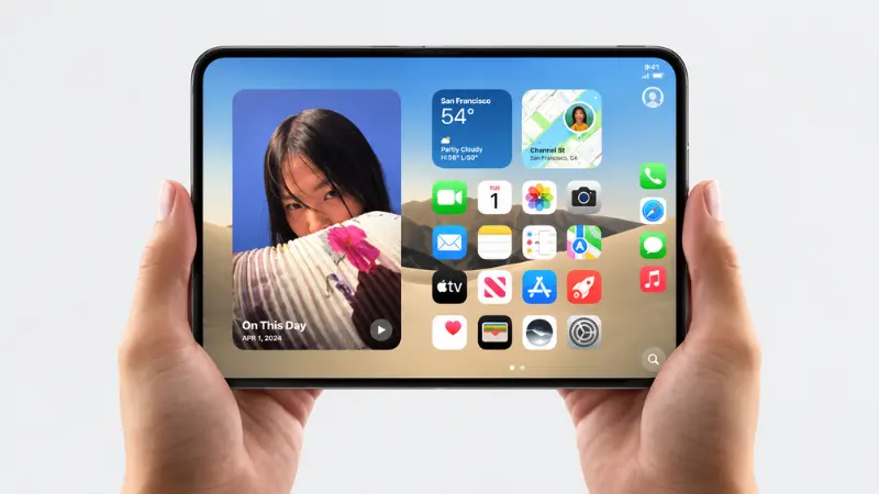 iPhone Duo menggunakan layar luar 5,4 inci dan layar lipat bagian dalam berukuran 7,6 inci.