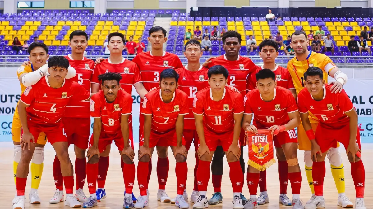 Pertandingan Timnas Futsal Indonesia vs Brasil di Copa das Nacoes 2026 yang berakhir dengan skor 0-3.